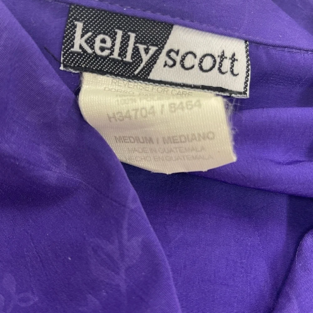 Vintage 90’s Kelly Scott purple shirt and pants set women’s size Medium (Large)